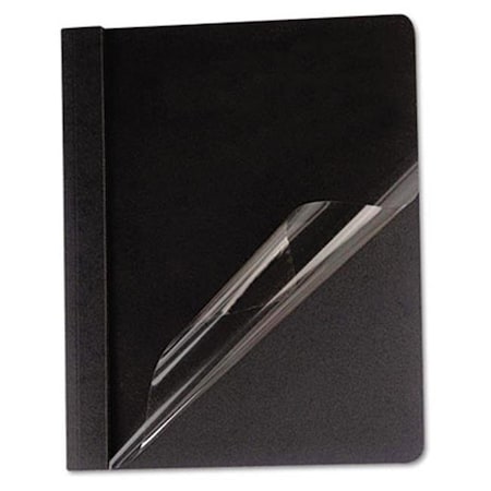 Coolcrafts Clear Front Report Cover Tang Fasteners Letter Size Black 25/Box CO885127